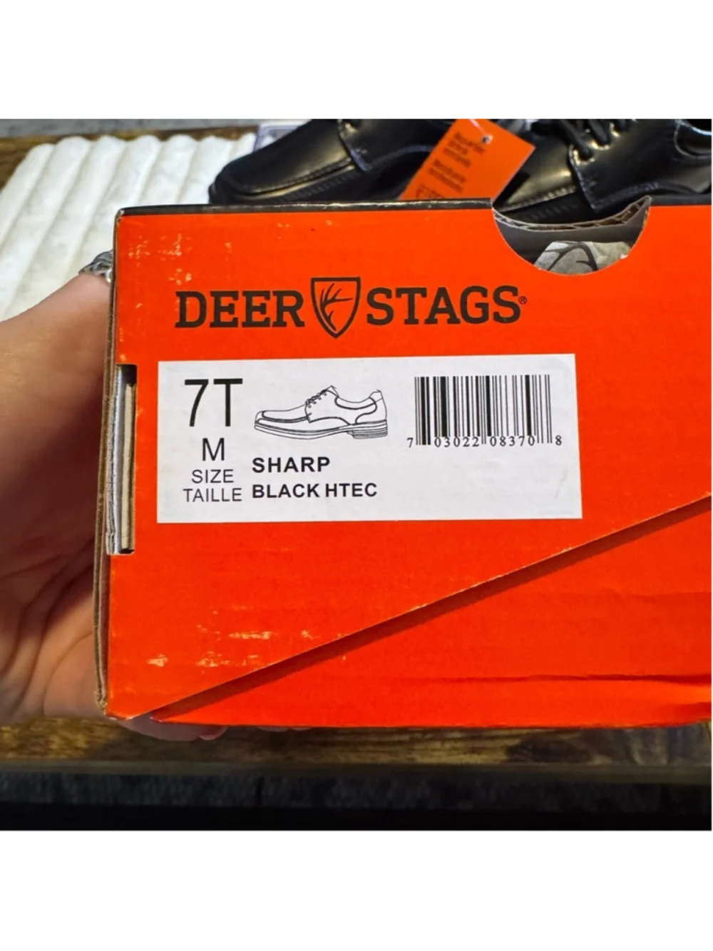 Deer Stags Black Kids Formal Dress Shoes 7T